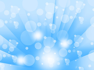 Image showing Blue Bubbles Background Means Glowing Circles And Beams\r