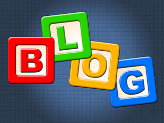 Image showing Blog Blocks Shows Childhood Blogging And Youths