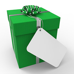 Image showing Gift Tag Represents Blank Space And Card