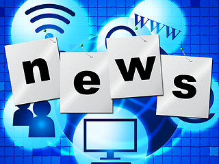 Image showing News Media Represents Multimedia Journalism And Headlines