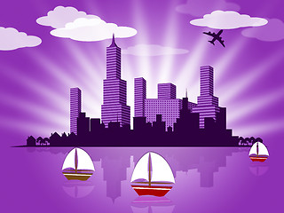 Image showing Relax Background Shows Sail Yachting And Boats