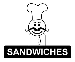 Image showing Sandwiches Chef Means Cooking In Kitchen And Lunch