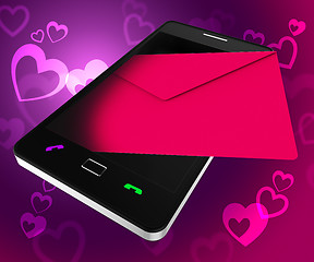 Image showing Send Love Phone Shows Devotion Cellphone And Smartphone