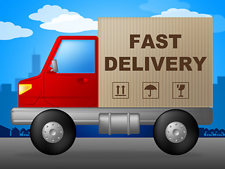 Image showing Fast Delivery Indicates High Speed And Action