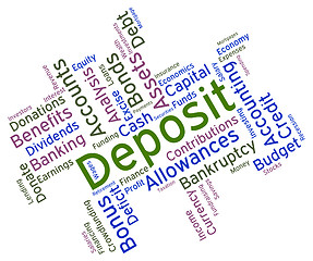 Image showing Deposit Word Shows Part Payment And Advance