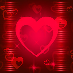 Image showing Hearts Background Shows Romance  Attraction And Affection\r