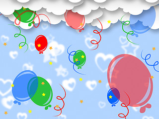 Image showing Celebrate Balloons Indicates Backgrounds Template And Party