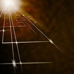 Image showing Laser Circuit Background Shows Shining Lines Or Concept\r