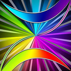 Image showing Colorful Leaves Background Means Plant And Rainbow Rays\r