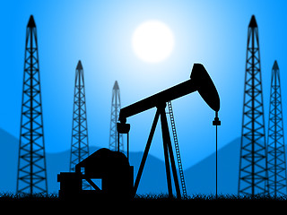 Image showing Oil Wells Represents Power Source And Drill