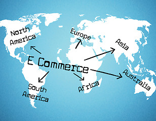 Image showing World E Commerce Represents Buying Commercial And Sell