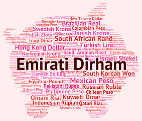 Image showing Emirati Dirham Shows United Arab Emirates And Currency