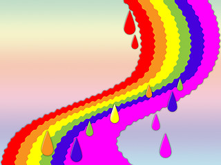 Image showing Rainbow Background Shows Dripping Art And Colorful\r