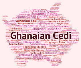 Image showing Ghanaian Cedi Indicates Currency Exchange And Coinage