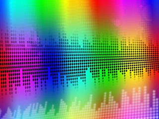 Image showing Sound Equalizer Background Means Music Vibrations Or Audio Meter