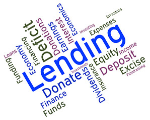 Image showing Lending Word Means Loan Lends And Borrows