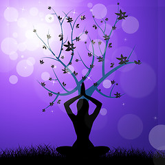 Image showing Tree Yoga Means Peaceful Feel And Trunk