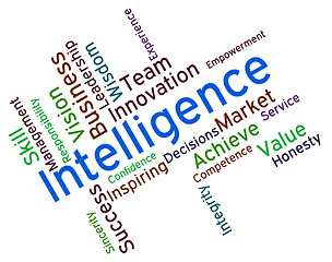 Image showing Intelligence Words Represents Intellectual Capacity And Ability