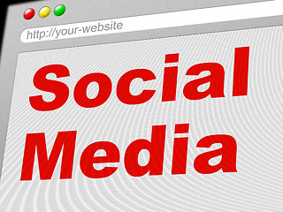 Image showing Social Media Indicates News Feed And Communicate