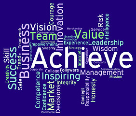 Image showing Achieve Words Means Succeed Wordcloud And Text