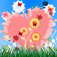 Image showing Heart Floral Represents Valentine Day And Blooming