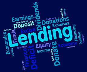 Image showing Lending Word Shows Bank Loan And Advance