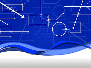 Image showing Blue Shapes Background Means Rectangles Oblongs And Arrows\r