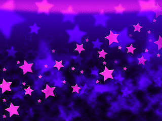 Image showing Purple Stars Background Shows Celestial Light And Starry\r