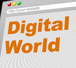 Image showing Digital World Shows Globalise Electronic And Globalization