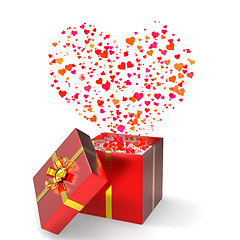 Image showing Heart Gift Represents Valentines Day And Celebrate