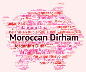 Image showing Moroccan Dirham Shows Morocco Dirhams And Exchange
