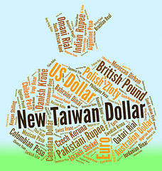 Image showing New Taiwan Dollar Represents Worldwide Trading And Currency