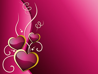 Image showing Hearts Background Shows Romantic And Passionate Love\r