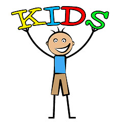 Image showing Kids Word Indicates Son Youth And Child