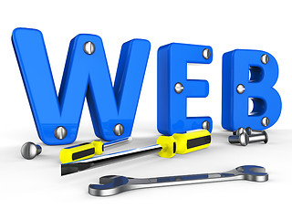 Image showing Web Tools Indicates Internet Softwares And Www