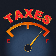 Image showing Taxes Gauge Represents Irs Duties And Taxation