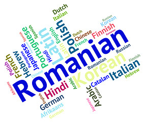 Image showing Romanian Language Shows Communication Dialect And International