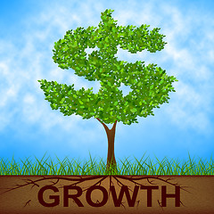 Image showing Growth Tree Means American Dollars And Banking