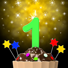 Image showing One Celebration Indicates Happy Birthday And 1