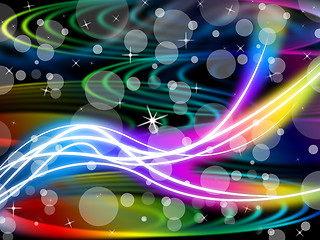 Image showing Flourescent Swirls Background Means Colorful Space And Bubbles\r