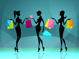 Image showing Women Shopper Means Retail Sales And Adult