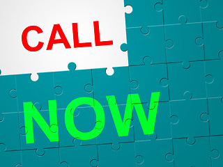 Image showing Call Now Represents At This Time And Communicate