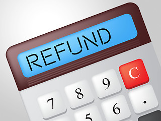 Image showing Refund Calculator Means Reimbursement Refunding And Return