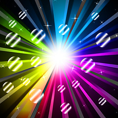 Image showing Colorful Rays Background Shows Glowing And Party\r