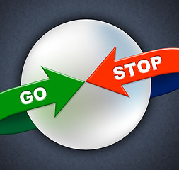 Image showing Go Stop Arrows Indicates Get Going And Control