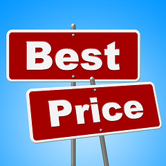 Image showing Best Price Signs Means Promotion Placard And Sales