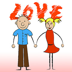 Image showing Love Couple Indicates Compassionate Devotion And Fondness