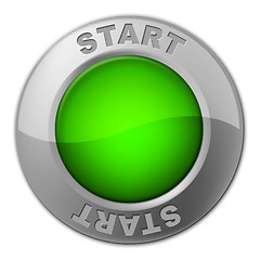 Image showing Start Button Represents Act Now And Begin