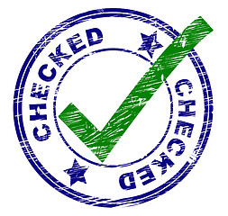 Image showing Checked Stamp Shows All Right And O.K.