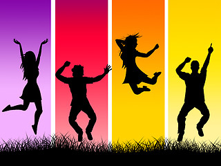 Image showing Excitement Grass Indicates Exciting Excited And Meadow